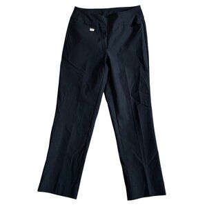 Lulu B Womens Sz 8 Black Straight-Leg Pants Stretch Waistband Viscose Blend